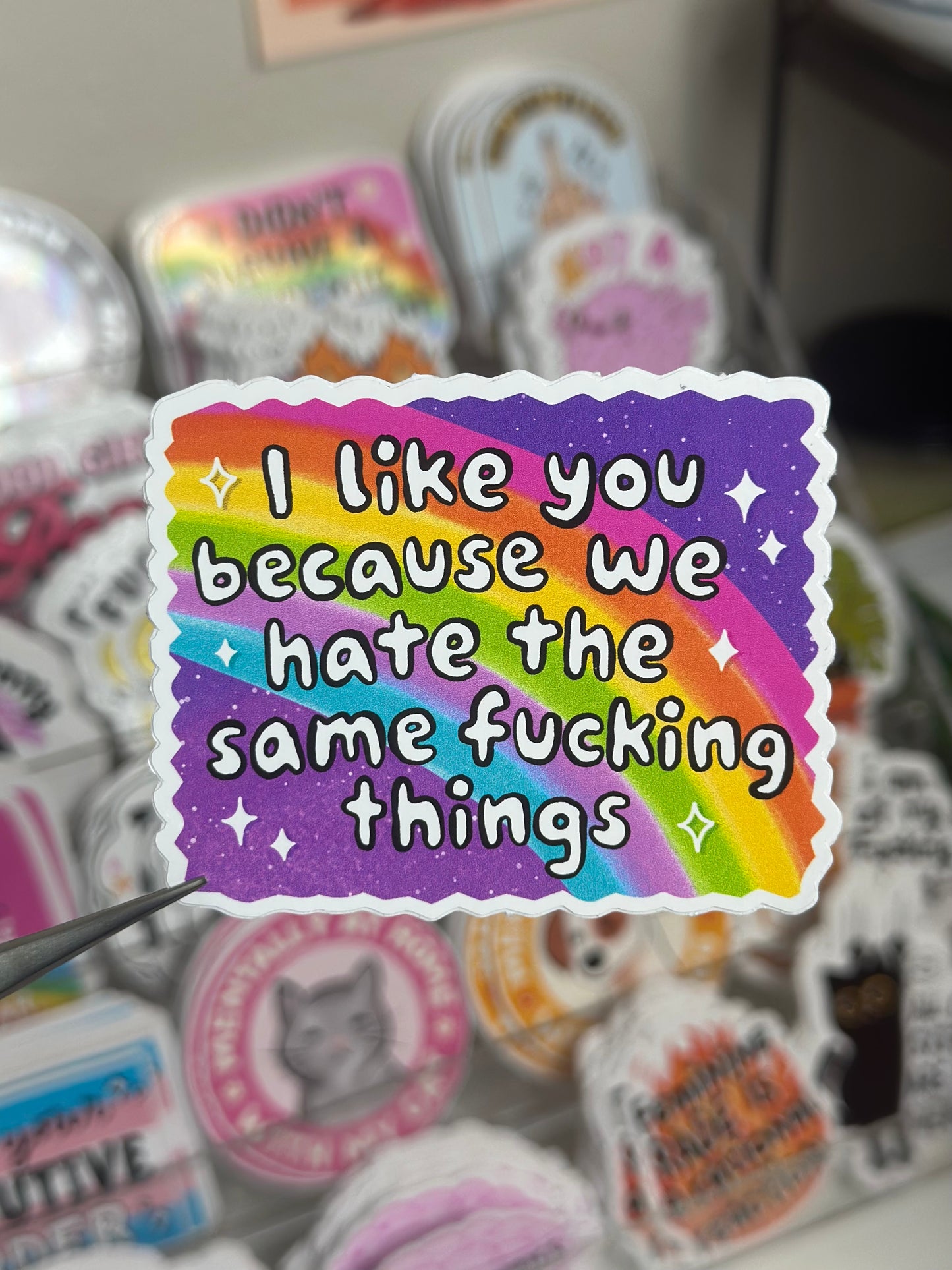 I like you because we hate the same f*cking things